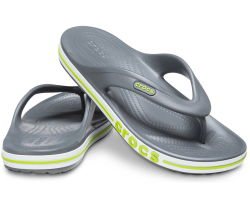 crocs - Crocs Terlik Bayaband Flip Slate Grey Lime Punch 205393-0gx (1)