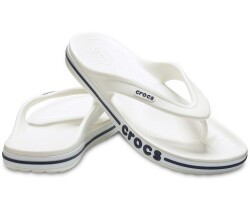 crocs - Crocs Terlik Bayaband Flip White- Navy 205393-126 (1)