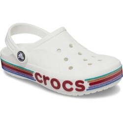 crocs - Crocs Terlik Bayaband Rainbow Glitter Clg K White 209730-100 (1)